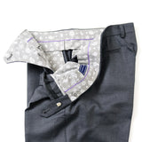 サキソニー綾織り無地パンツ(ノータック)【Made in Japan】