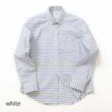 カラミボーダーラウンドボタンダウンシャツ【Made in Japan】