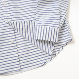 カラミボーダーラウンドボタンダウンシャツ【Made in Japan】