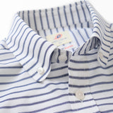 カラミボーダーラウンドボタンダウンシャツ【Made in Japan】