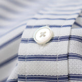 カラミボーダーラウンドボタンダウンシャツ【Made in Japan】