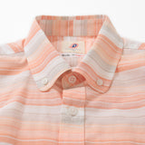 カラミボーダーラウンドボタンダウンシャツ【Made in Japan】