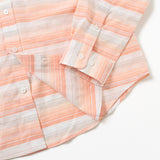 カラミボーダーラウンドボタンダウンシャツ【Made in Japan】