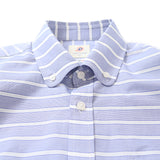 カラミボーダーラウンドボタンダウンシャツ【Made in Japan】