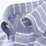 カラミボーダーラウンドボタンダウンシャツ【Made in Japan】