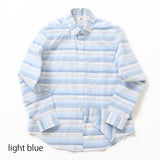 カラミボーダーラウンドボタンダウンシャツ【Made in Japan】