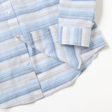 カラミボーダーラウンドボタンダウンシャツ【Made in Japan】