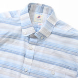 カラミボーダーラウンドボタンダウンシャツ【Made in Japan】