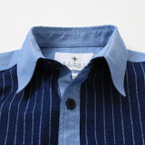 フロントインディゴ抜染プリントシャツ【Made in Japan】