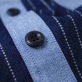 フロントインディゴ抜染プリントシャツ【Made in Japan】