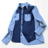 フロントインディゴ抜染プリントシャツ【Made in Japan】