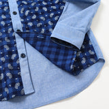 フロントインディゴ抜染プリントシャツ【Made in Japan】