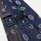 サテンカラー小紋ネクタイ【Made in Italy】