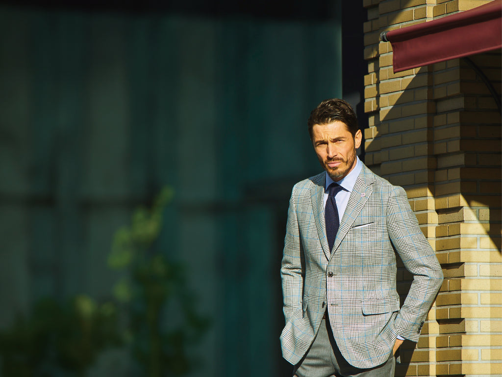 美品 D´URBAN MARIO ZEGNA 伊製高級ツイードジャケット 茶