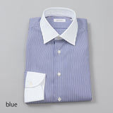 HITOYOSHI ストライプセミワイドクレリック【Made in Japan】