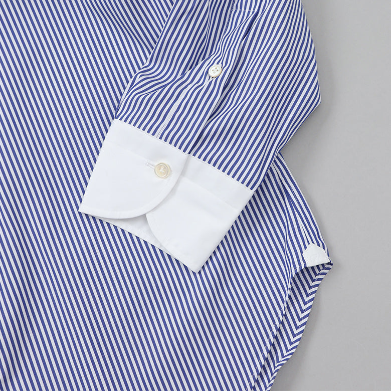 HITOYOSHI ストライプセミワイドクレリック【Made in Japan】