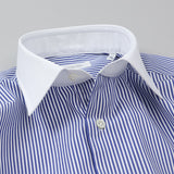 HITOYOSHI ストライプセミワイドクレリック【Made in Japan】