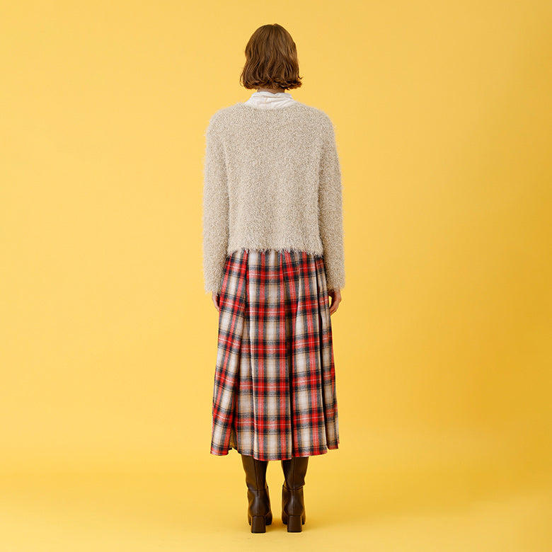 ネルチェックサイドラインスカート