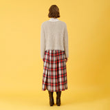 Vネックシャギーニット