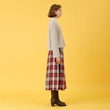 Vネックシャギーニット