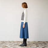 前身チェック切替ニット