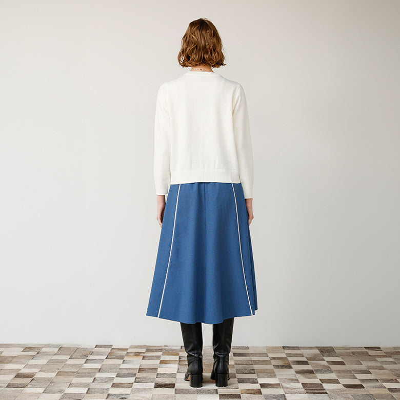 前身チェック切替ニット