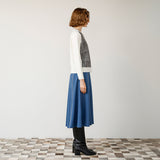 前身チェック切替ニット