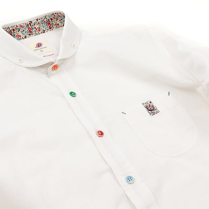 オックスマルチボタンショールボタンダウンシャツ【Made in