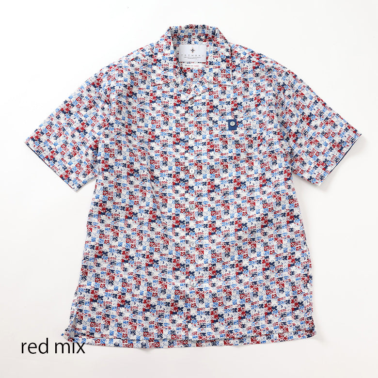 総柄プリントオープンカラーシャツ2【Made in Japan】