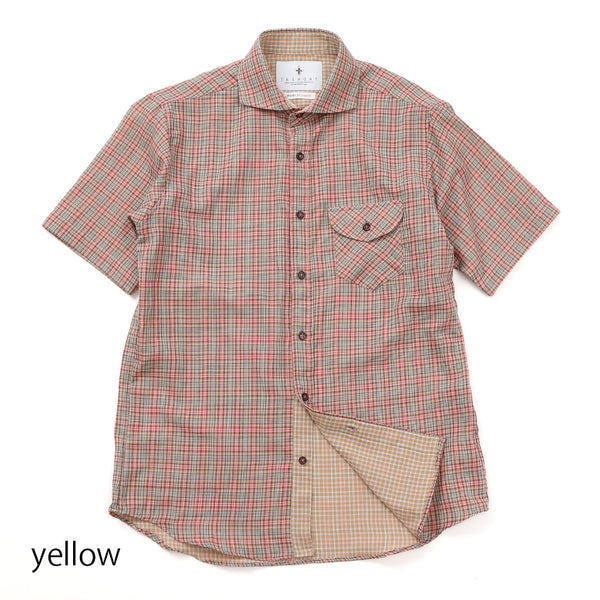 綿100%ダブルガーゼチェックシャツ【Made in Japan】