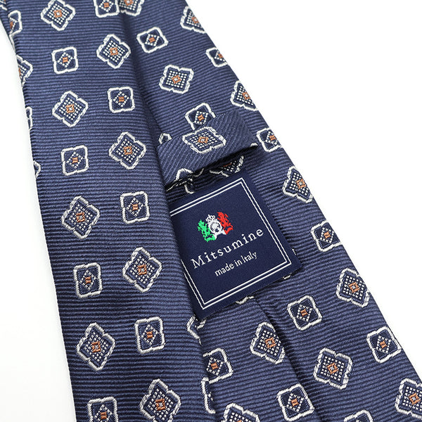 MIXブロック小紋ネクタイ【Made in Italy】