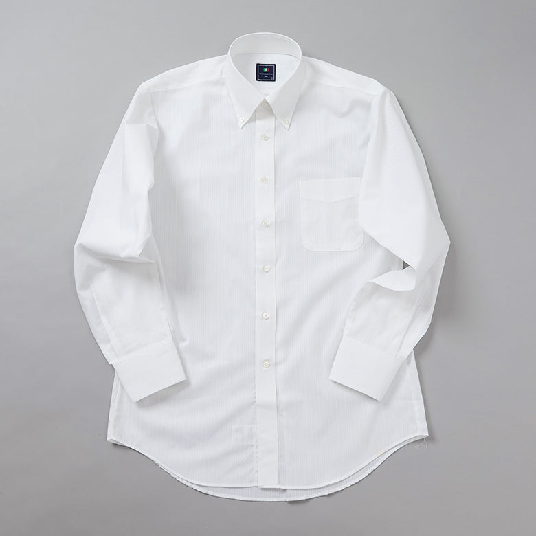 織りストライプボタンダウンシャツ【Made in Japan】