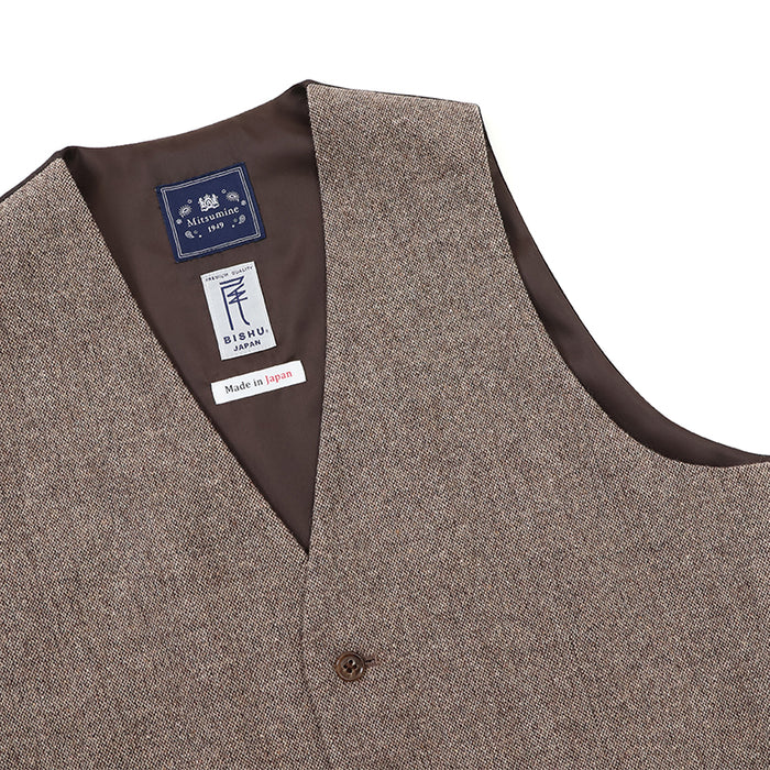 美品⭐️45Rコットンミックスツィードベスト　M ミックスヤーン ショートニットベスト