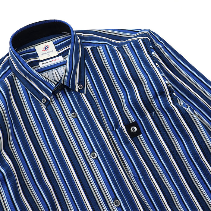 デザイン古着 ストライプコーデュロイシャツ 27 オリジナルコーデュロイストライプシャツ【Made in Japan