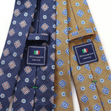 フラワー&ブロックネクタイ【Made in Italy】