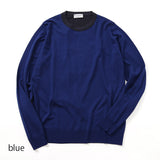 JOHN SMEDLEY メドレー配色クルーネック ニット【Made in GBR】