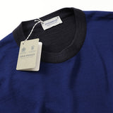 JOHN SMEDLEY メドレー配色クルーネック ニット【Made in GBR】