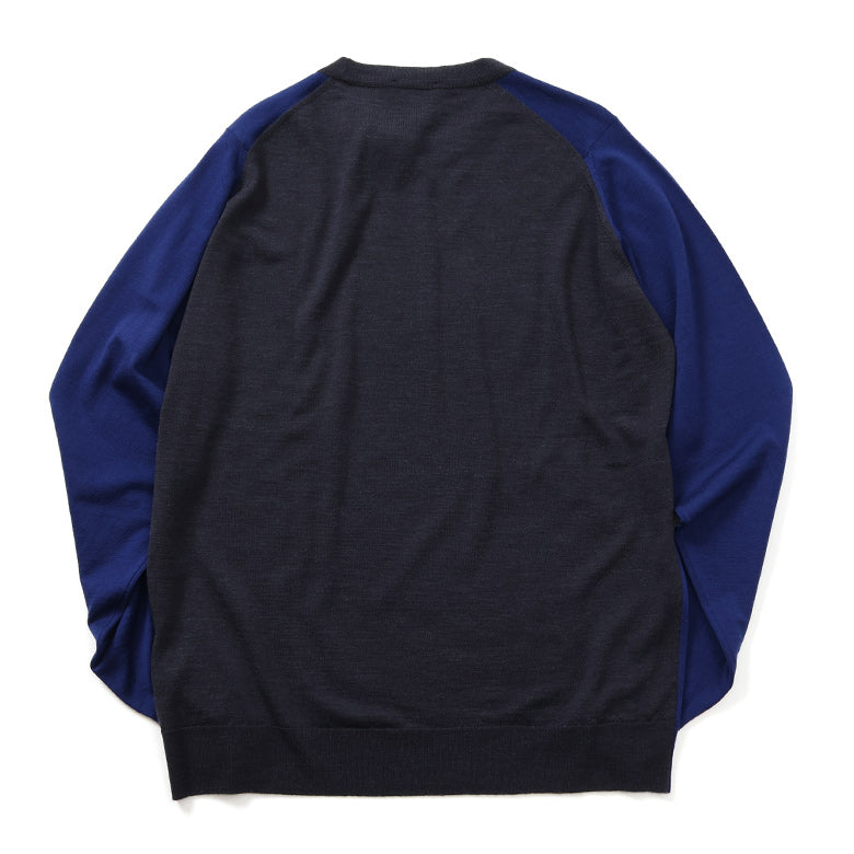 JOHN SMEDLEY メドレー配色クルーネック ニット【Made in GBR】