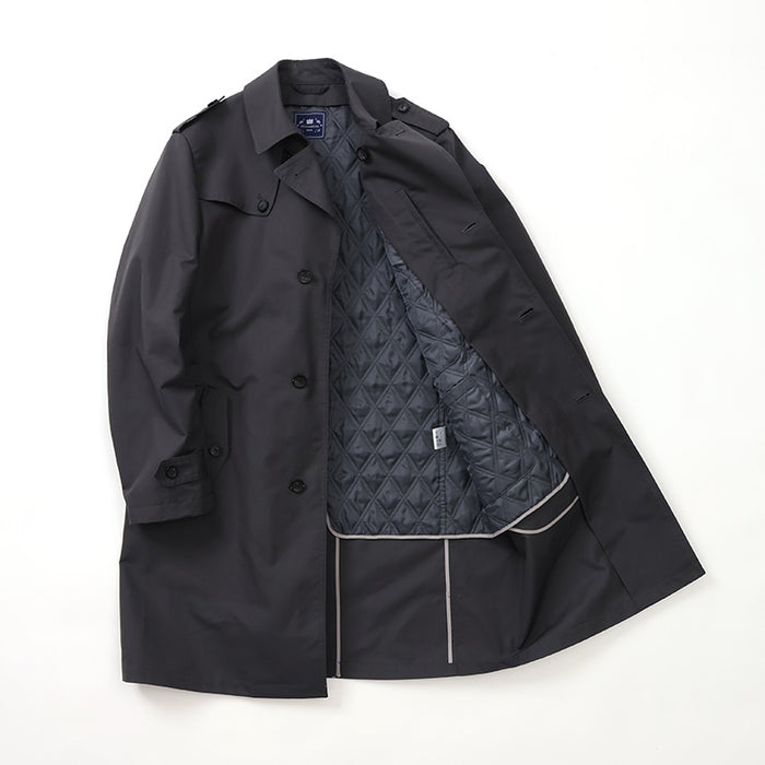 MITSUMINE ブラック ダブルブレスト コート カシミア混 メンズ VENTOENEオックストレンチコート – Mitsumine Online Shop