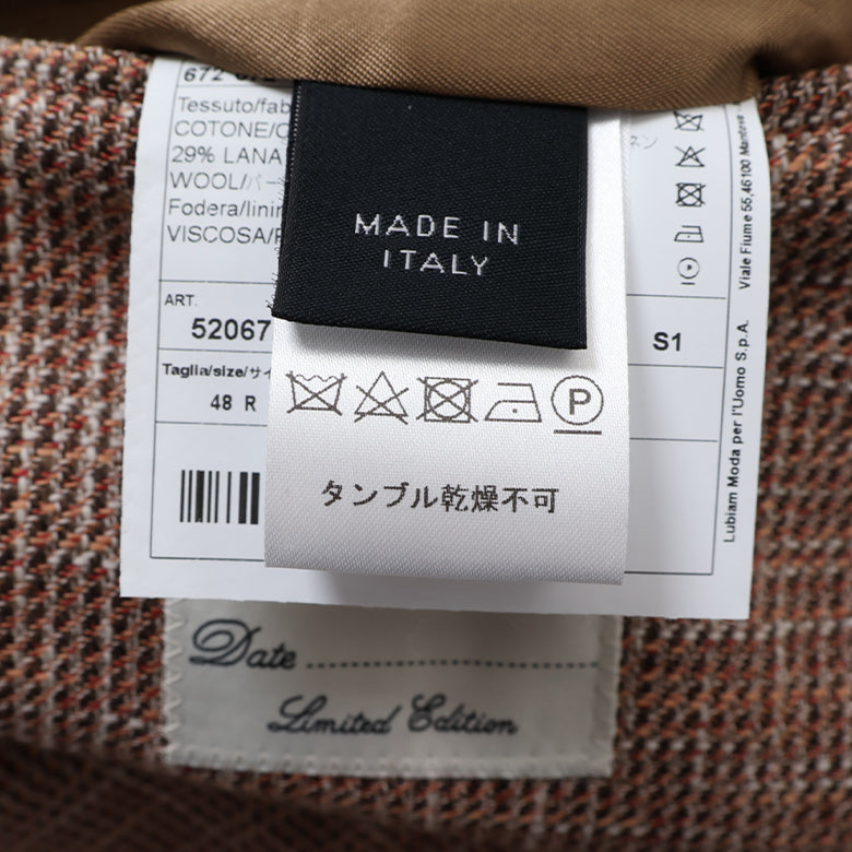 LBMメランジ無地ダブルブレストジャケット【Made in Italy】