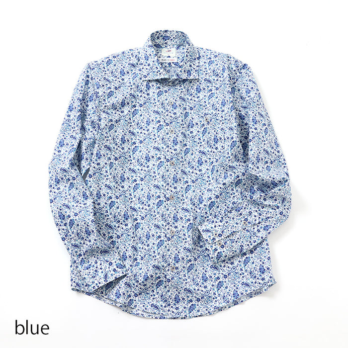 総柄プリントワイドカラーシャツ【Made in Japan】 – Mitsumine Online
