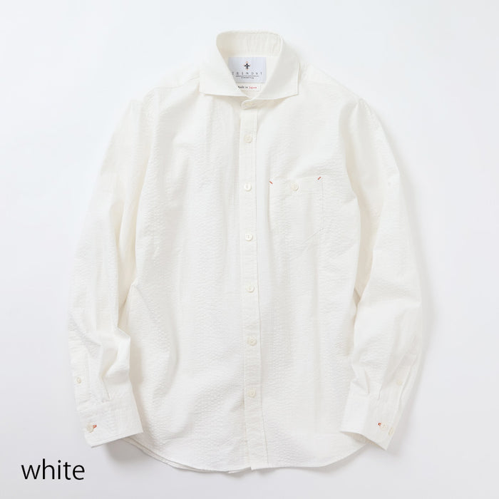 シアサッカーストライプシャツ【Made in Japan】 – Mitsumine Online Shop