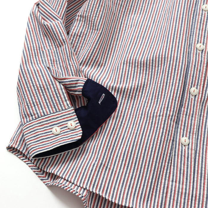 コットンリネンシアサッカーボタンダウンシャツ【Made in Japan