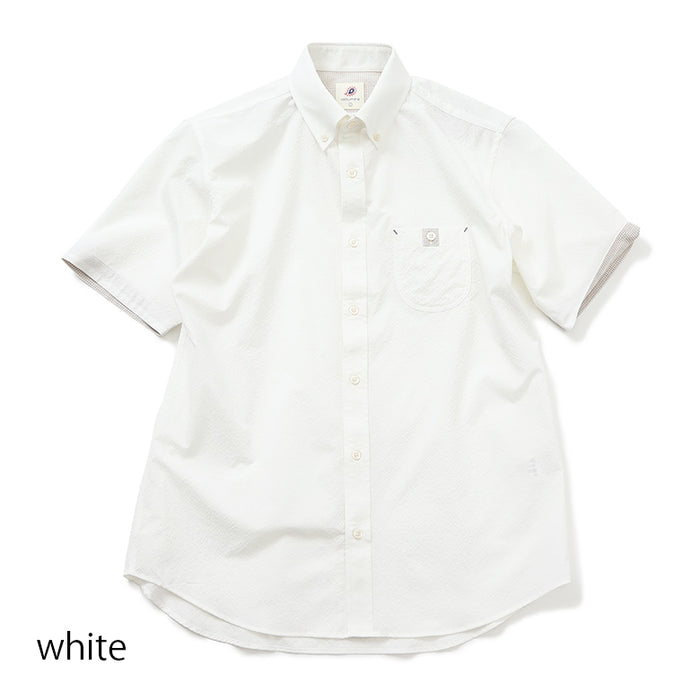 ソロテックスシアサッカーボタンダウンシャツ【Made in Japan
