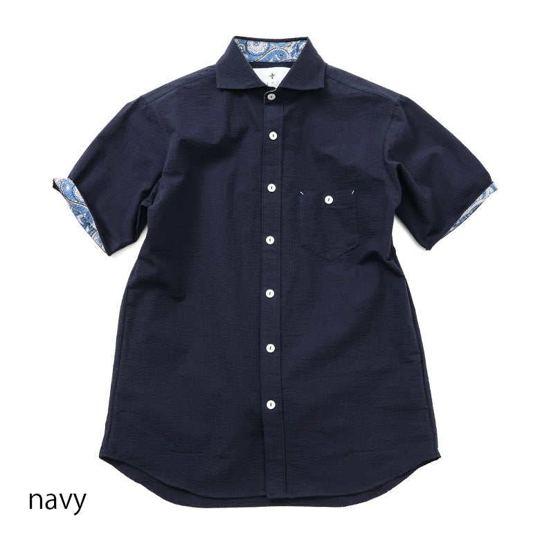 アメリカンコットンシアサッカーシャツ【Made in Japan】