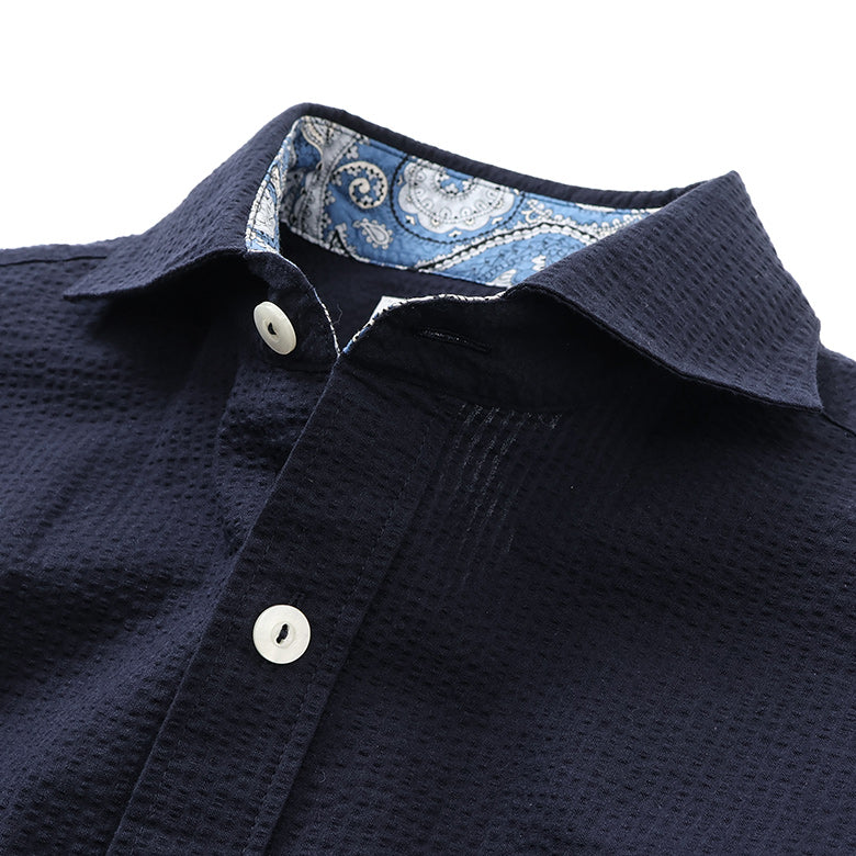 アメリカンコットンシアサッカーシャツ【Made in Japan】