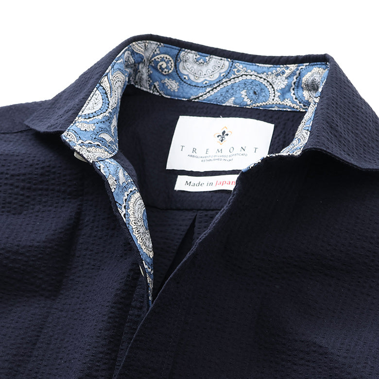 アメリカンコットンシアサッカーシャツ【Made in Japan】