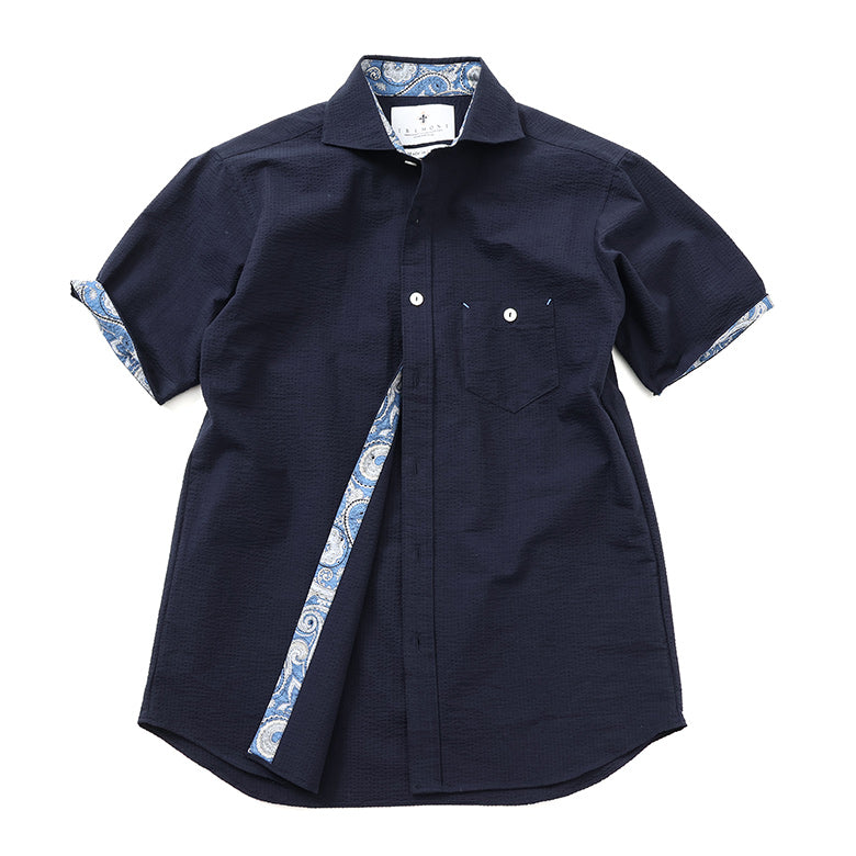 アメリカンコットンシアサッカーシャツ【Made in Japan】
