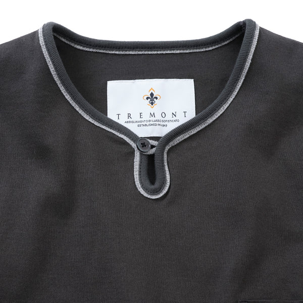 フロントループボタン付きTシャツ【Made in Japan】