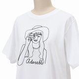 女の子カメラ刺繍Tシャツ